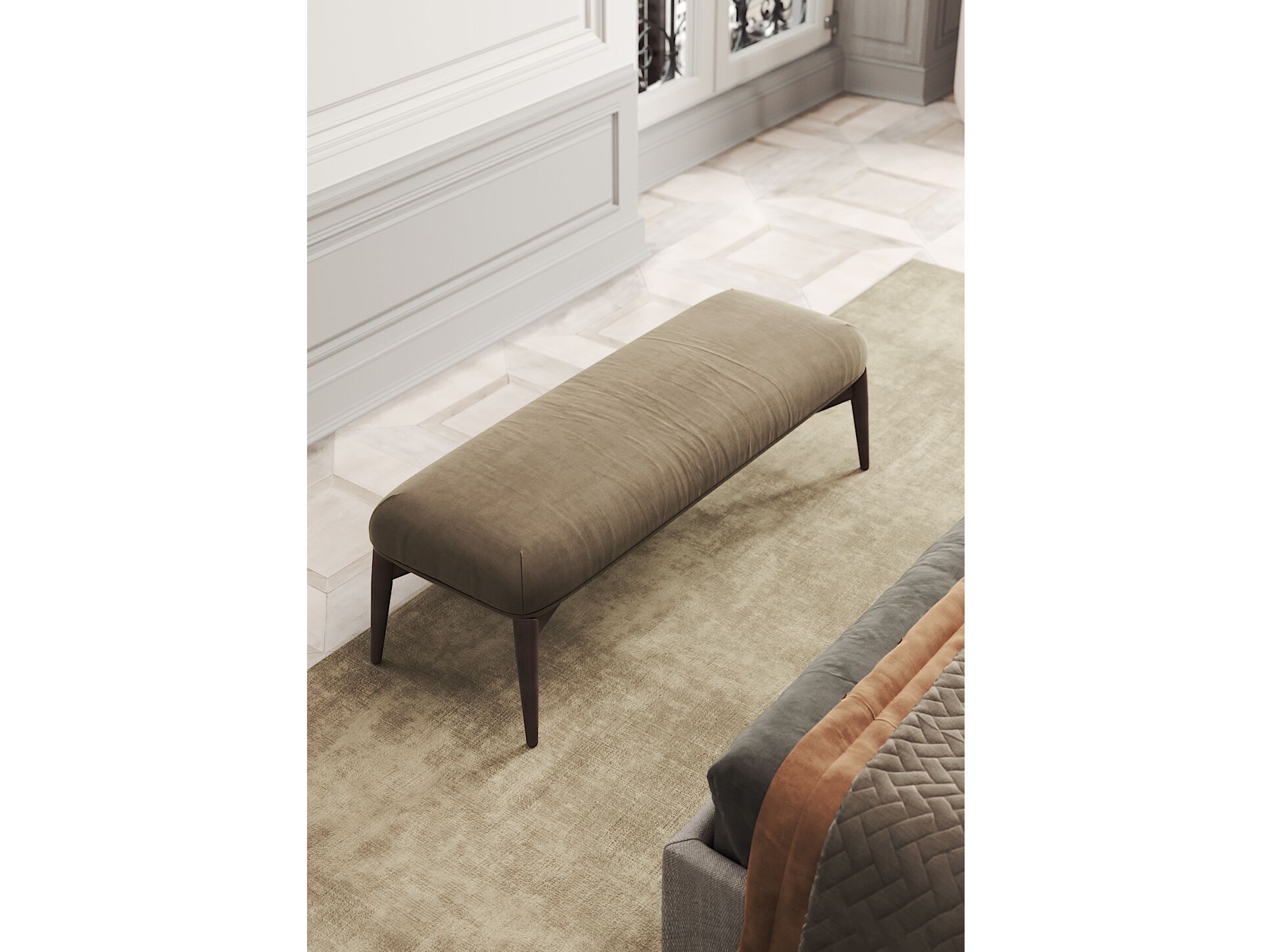 Мягкая скамейка из ткани PRADDY Natur ARCH-00123467 - Вид №3