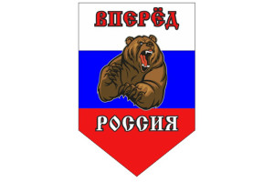 15971408 Пятиугольный вымпел Вперед Россия, с медведем S05101167 SKYWAY