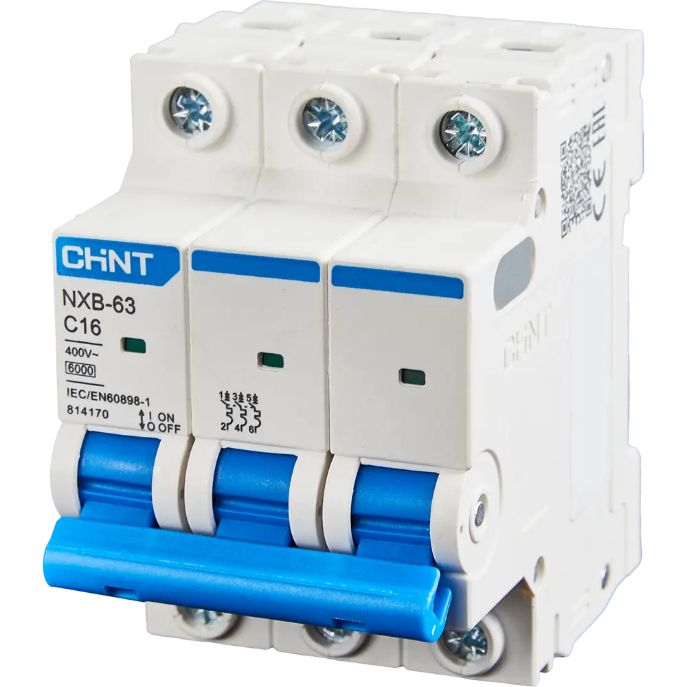 Автоматический выключатель CHINT NXB-63 3P C16 А 6 кА 85334571 STLM-2187048 