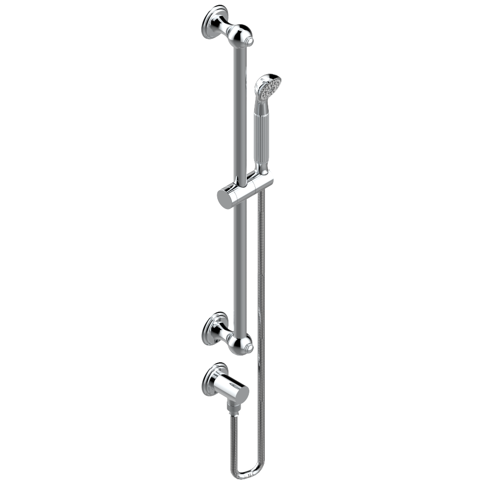 A1S-58 Душ ручной стильный встраиваемый в стену, 60 cм штанга, шланг, крючок и патрубок для душа Thg-paris Cheverny с малахитом Хром A1S 58  A02 CAT.A