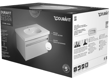 KT006301818 Комплект мебели Ketho #KT0063 800 x 455 мм Белый матовый, декор Duravit - Вид №1