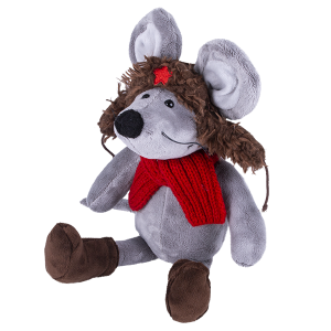 S879/15 Мягкая игрушка Мышь в ушанке, 26см SOFTOY