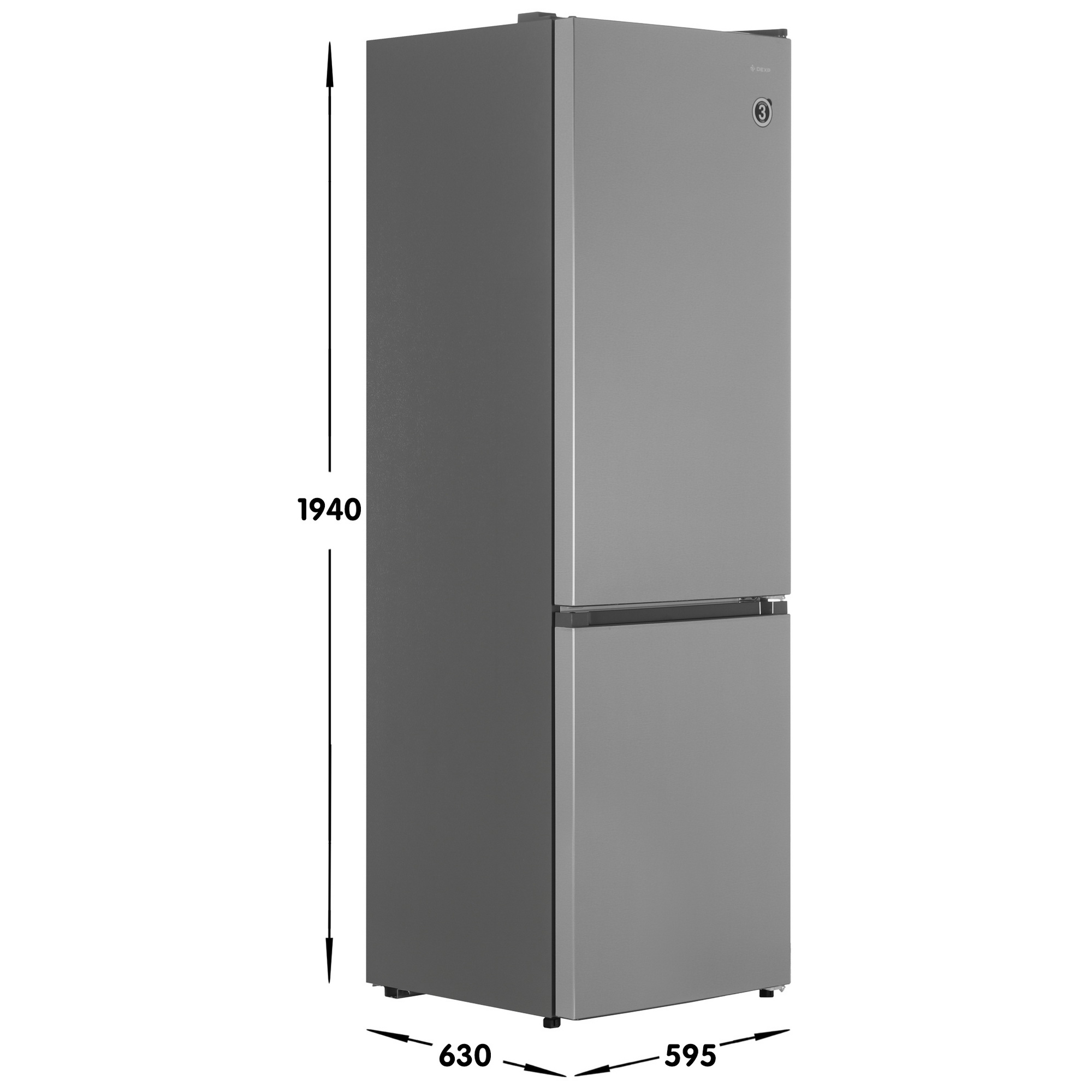 9124967 Холодильник с морозильником   DEXP B4-34AKA серебристый STDN-0015827 - Вид №6
