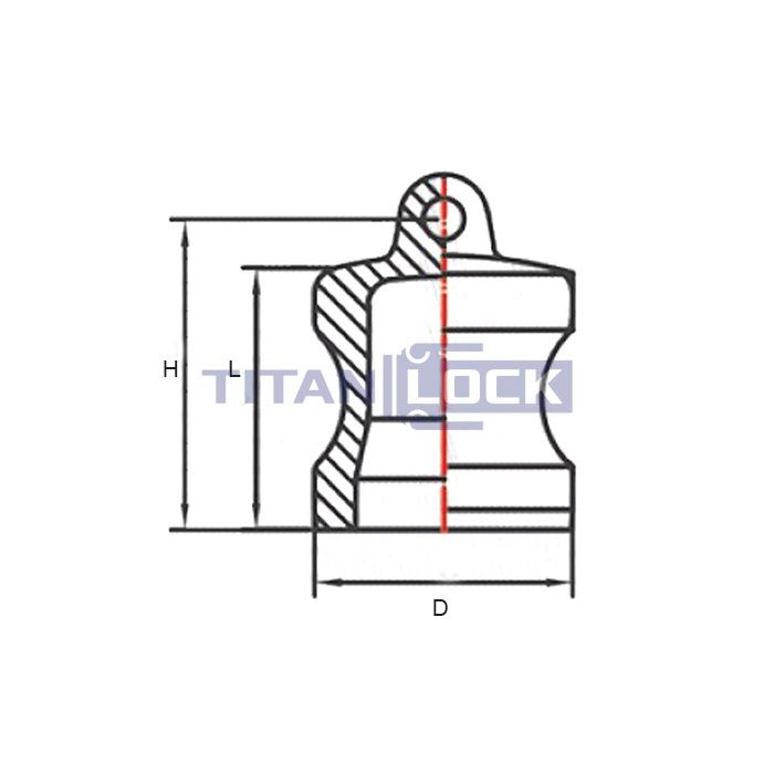 Камлок алюминиевый тип DР, заглушка для розетки 3/4", TL75DPAL TITAN LOCK  - Вид №1