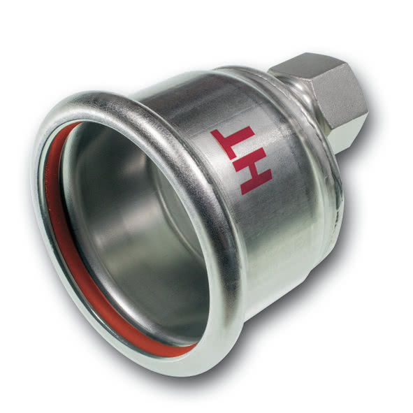 618301E10834 SANHA 18301E пр.-фит. нерж., упл.фитон заглушка ВПр 108,0x3/4 мм  - Вид №1