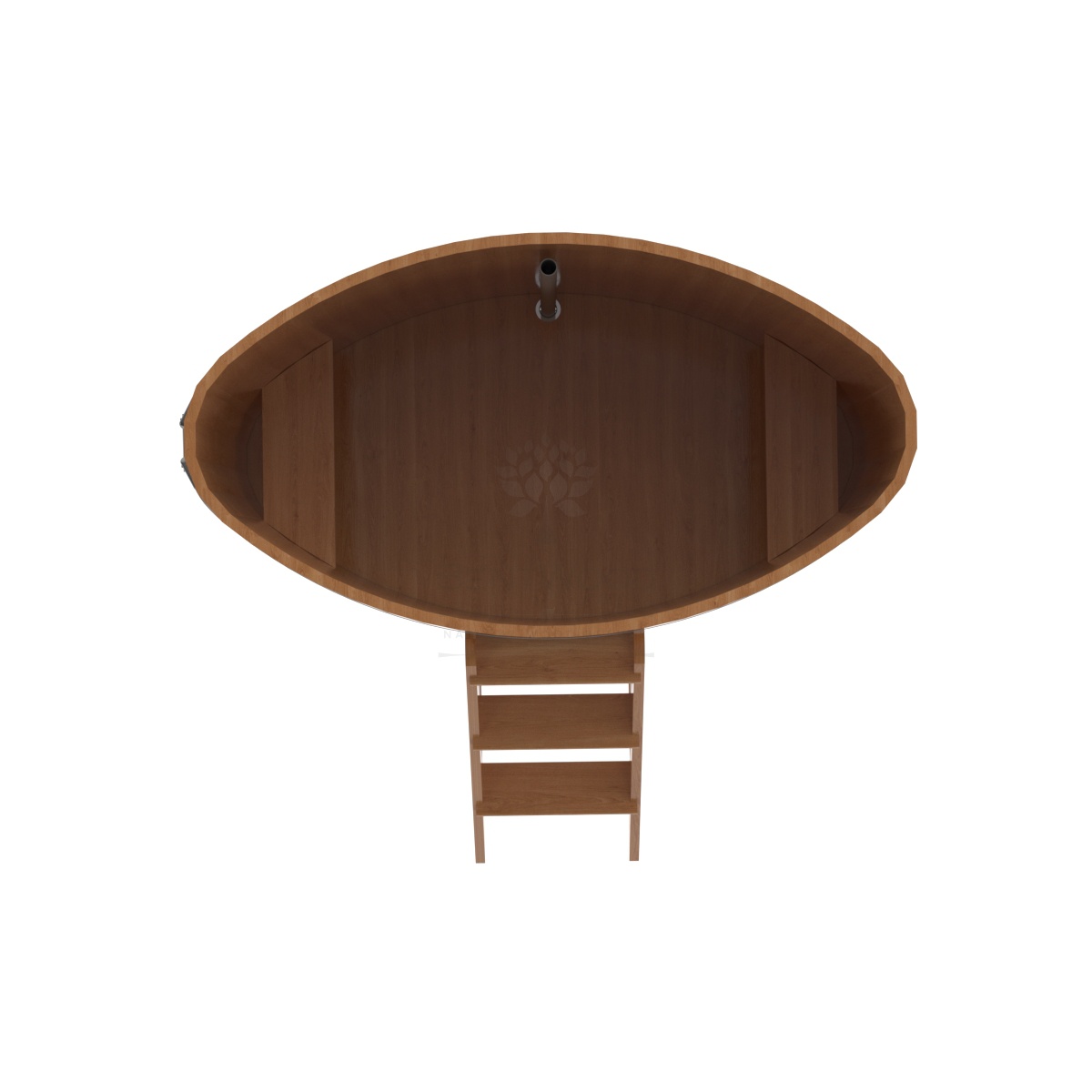 1295 Купель овальная из дуба 0,92х1,66х1,4 натуральная Alyarus  - Вид №4