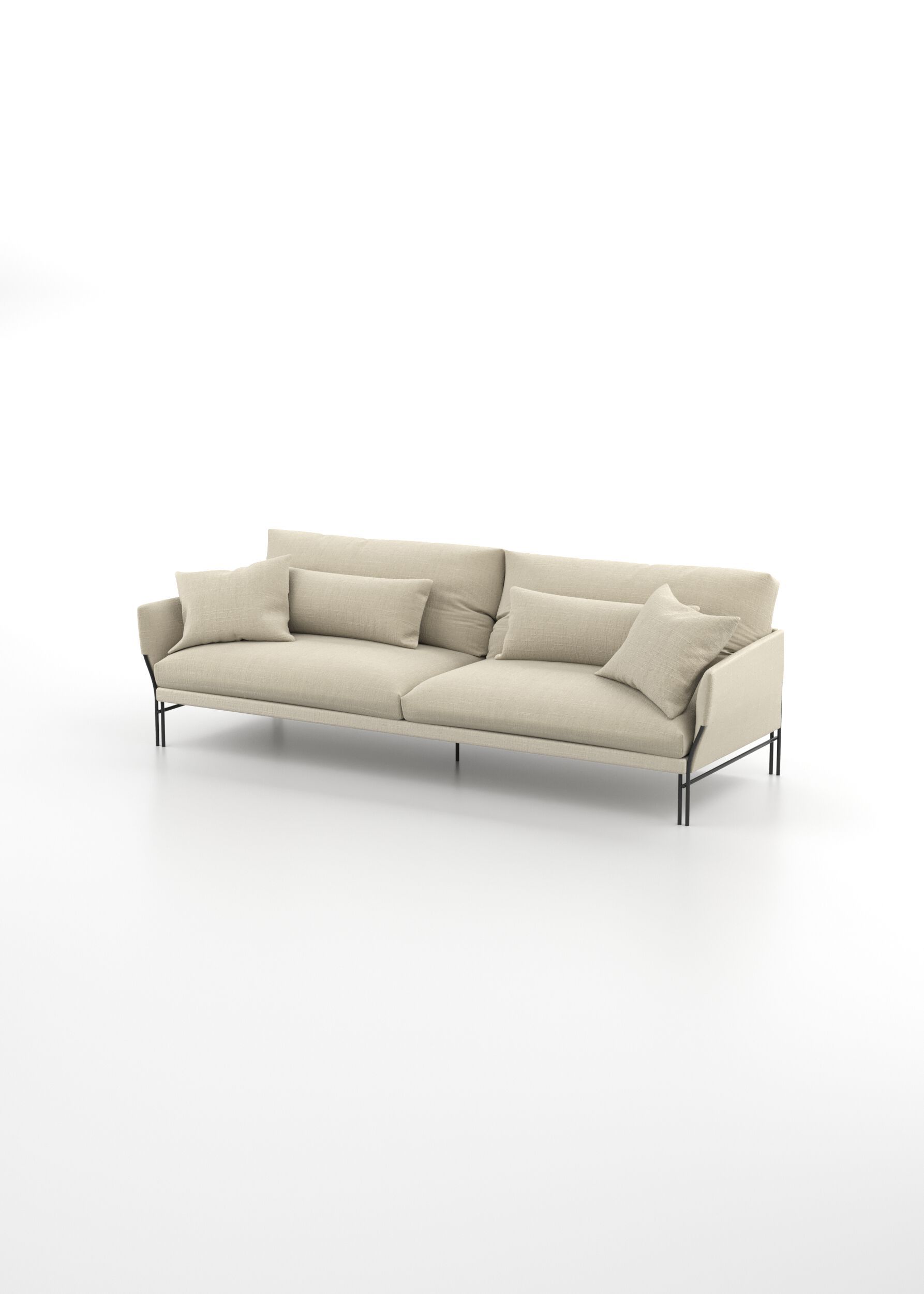 4-местный тканевый линейный диван Omelette Editions Majestic ARCH-00048827