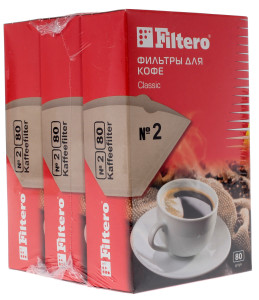 1105234 Одноразовые фильтры Filtero Classic №2 коричневый