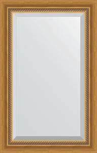 BY 3405 Зеркало с фацетом в багетной раме - состаренное золото с плетением 70 mm EVOFORM Exclusive