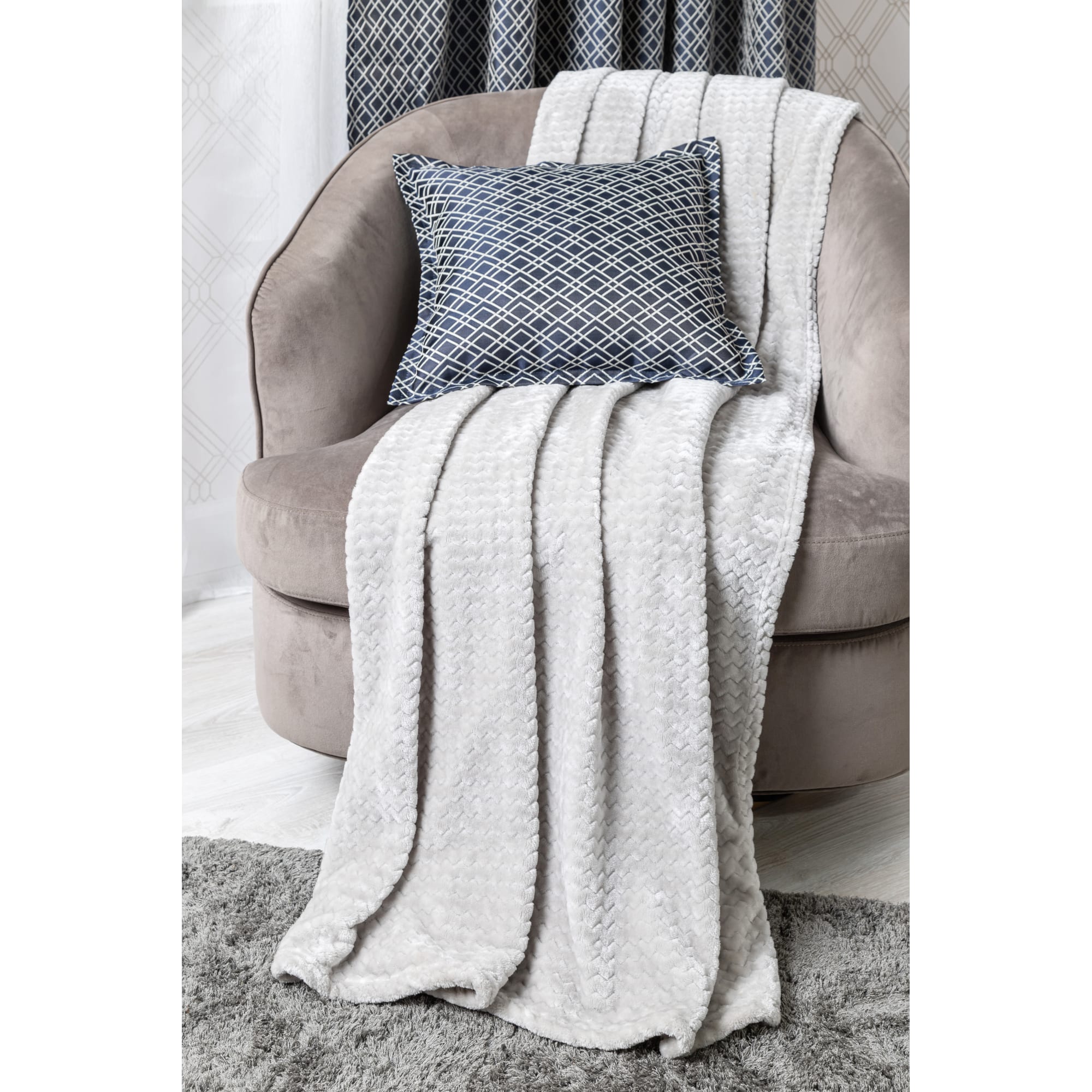 82391612 Плед «Велсофт», 150x200 см, полиэстер, цвет серый Santreyd  - Вид №5