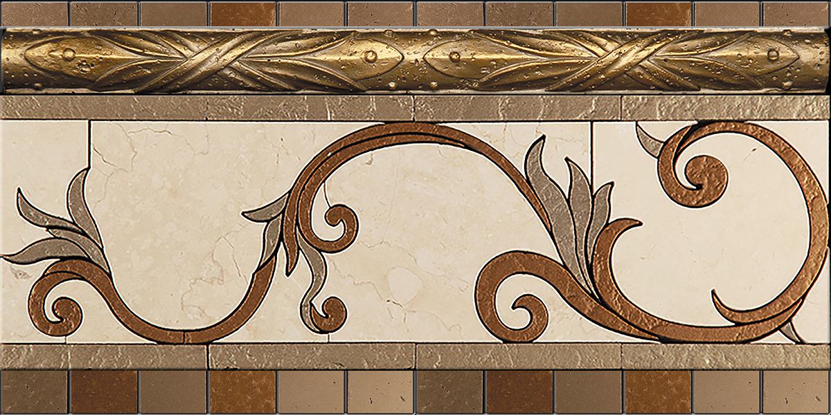 БОРДЮР ИЗ МРАМОРА RM-1 SKALINI FLORAL RM1 - Вид №2