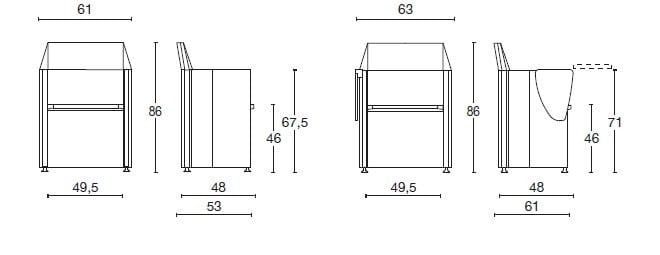 Тканевый стул для конференций с подлокотниками Diemme оригами ARCH-00072609 - Вид №6