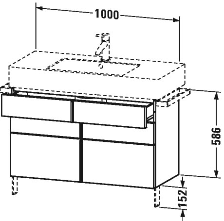 VE641404949 Vero Тумбочка напольная Графит матовый, декор Duravit - Вид №1