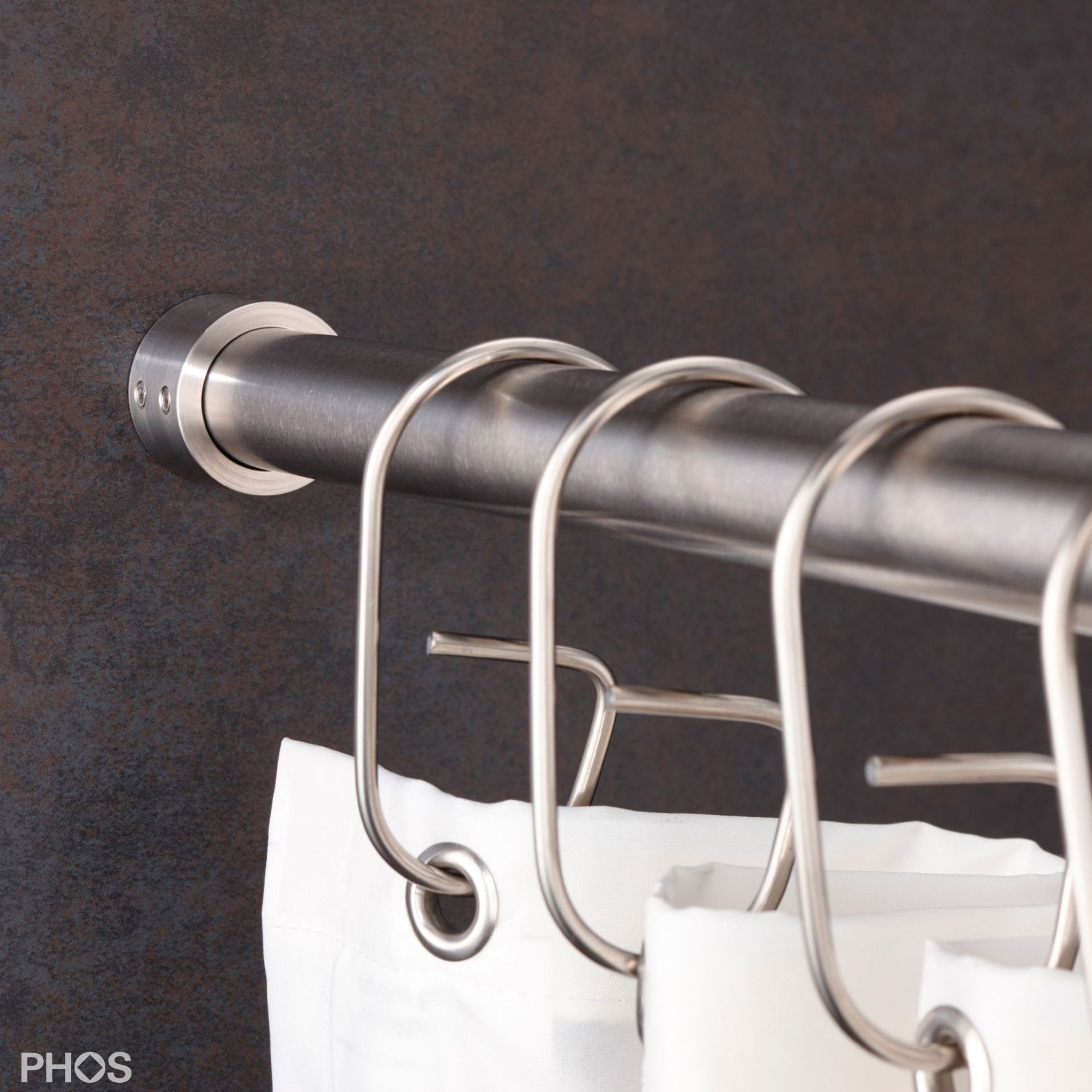 DSRN20-3 Карниз для душевой занавески в виде трубки ø20 мм от 160 до 200 см - на заказ PHOS  - Вид №2