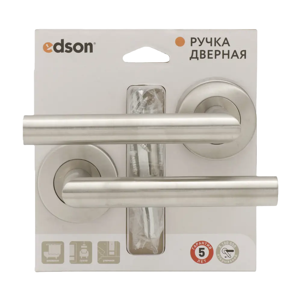 Дверная ручка на розетке Edson EDS-15-R0 без запирания цвет никель STLM-2202753 - Вид №2