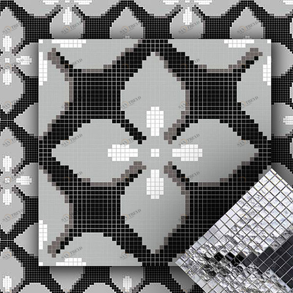 МОЗАИКА ИЗ СТЕКЛА MZ-03 BLACK ALMA ПАННО 15 MZ03BLACK