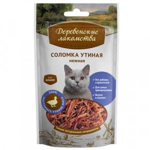 ПР0021203 Лакомство для кошек Соломка утиная нежные ДЕРЕВЕНСКИЕ ЛАКОМСТВА