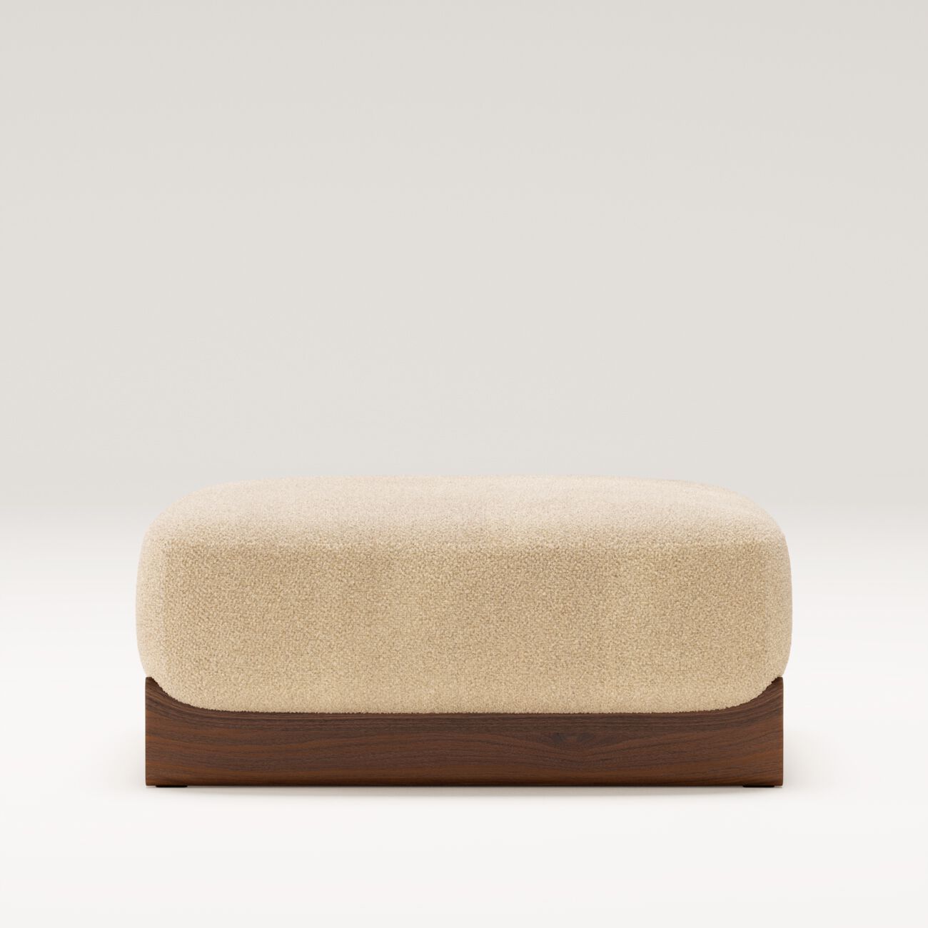 Квадратный тканевый пуф с ореховым основанием Wewood купол ARCH-00046071