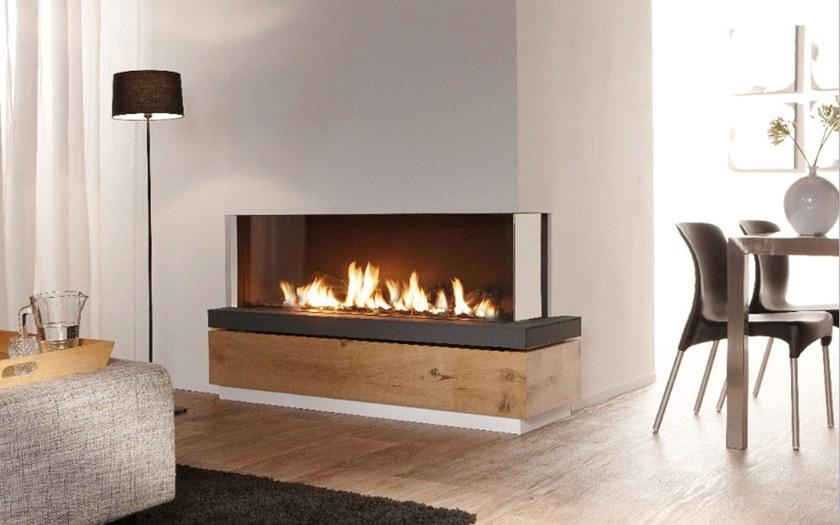 Element4 Угловой газовый камин из стали с панорамным остеклением sun-id-1384150 - Вид №1