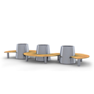 VULT01.01.01-MS.CM ВУЛКАН Трио, скамья с цветочным модулем LAB.Space