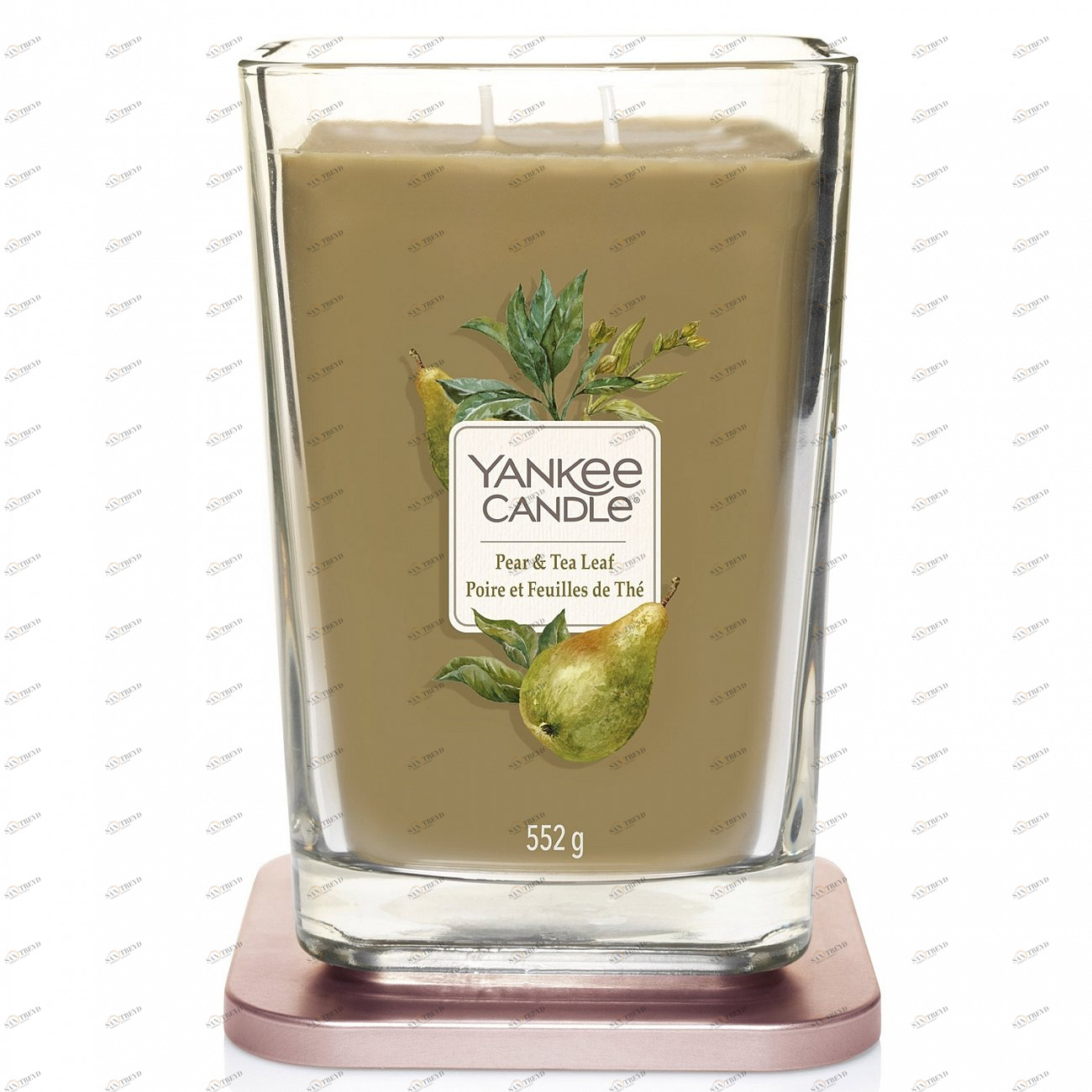 Свеча большая "Груша и чайный лист" 552гр 65-80 часов YANKEE CANDLE  268044 Зеленый 