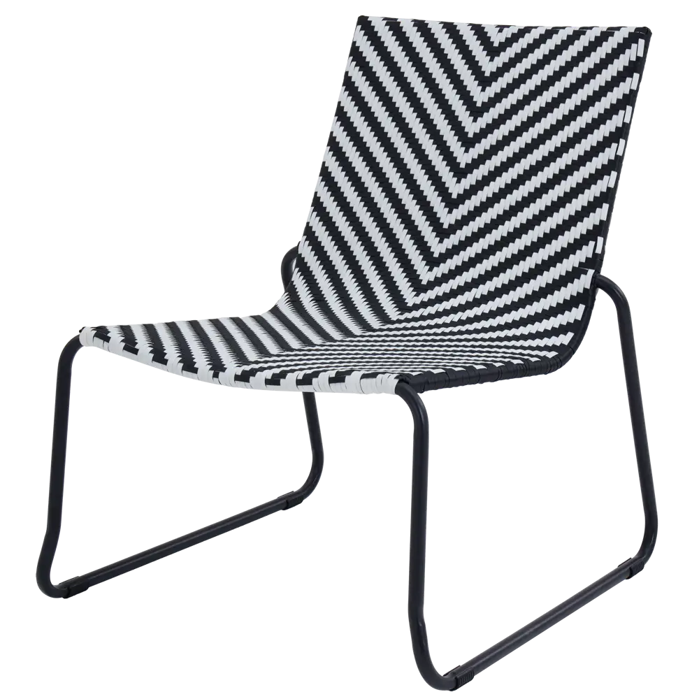 BEGINIA Nero - садовый стул из искусственного ротанга с графичным узором 89381721 STLM-1563652 - Вид №1