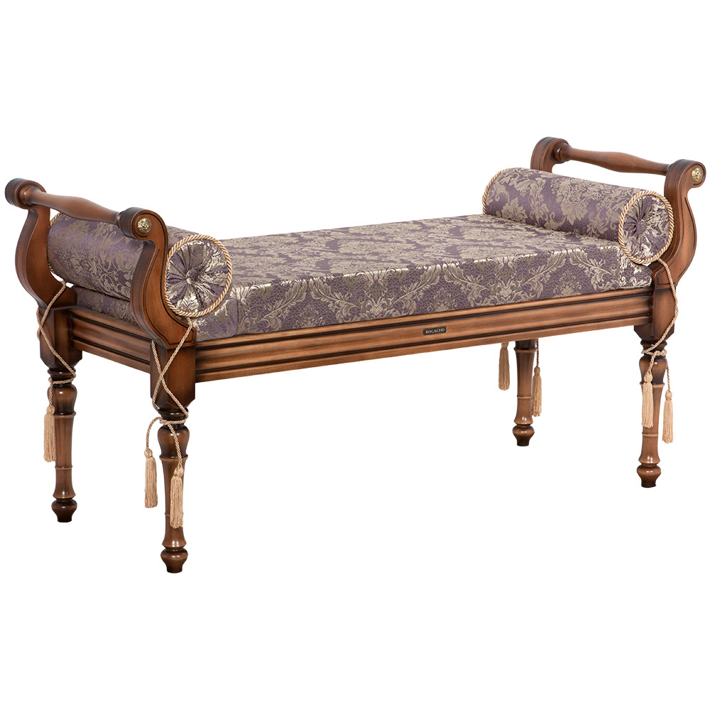 17106 Банкетка Флоренция Орех Флора Лилак BOGACHO 4627174557664