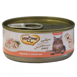 ПР0030894 Корм для кошек Курица с лососем в нежном желе конс. 70г МНЯМС