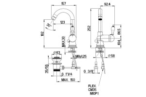 Однорычажный смеситель для раковины с автоматическим сливом
