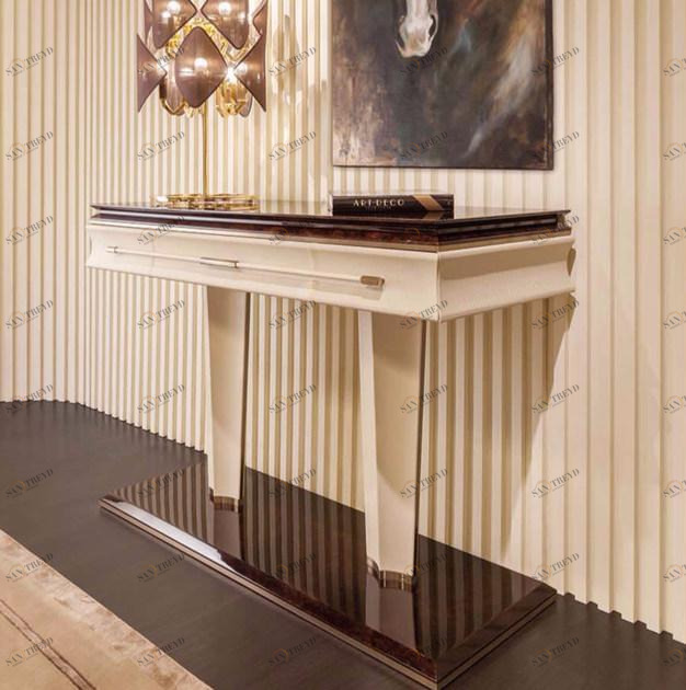 Turri Прямоугольная консоль из кожи Noir sun-id-1456106