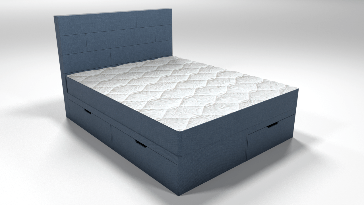 Кровать двуспальная 180х200 серая "Домино" BELABEDDING ДОМИНО 131587 Черный - Вид №4