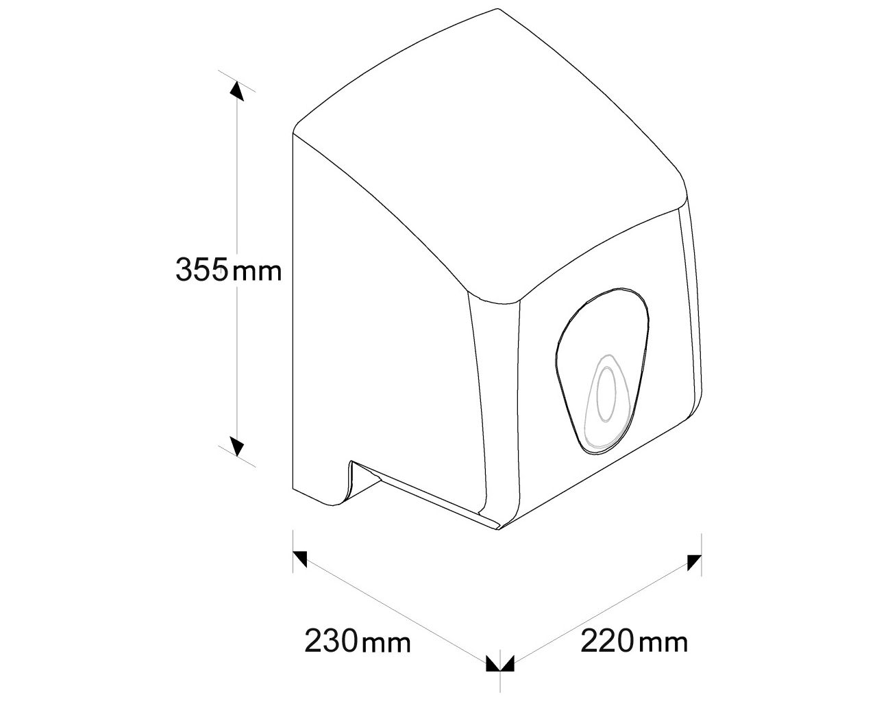 CTS101 Контейнер для бумажных полотенец в рулонах TOP MAXI, АБС-пластик, белый, серое окно Merida  - Вид №1