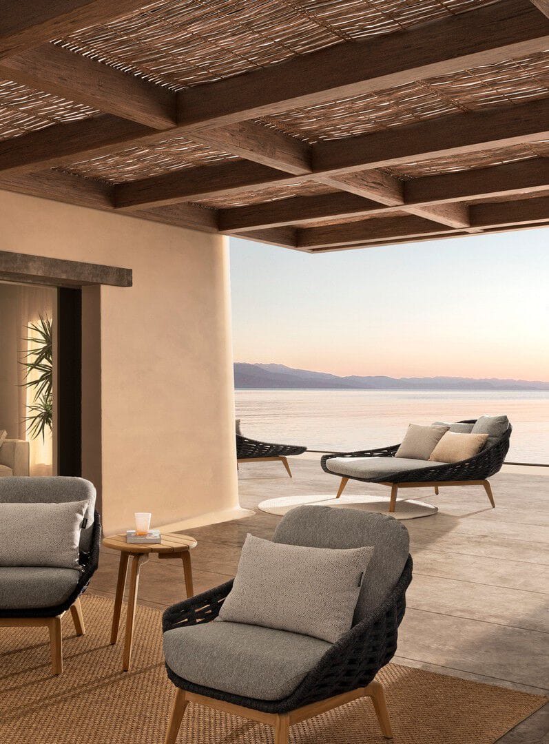 Веревочное и тканевое садовое кресло с подлокотниками BIZZOTTO Tamires ARCH-00119189 - Вид №3