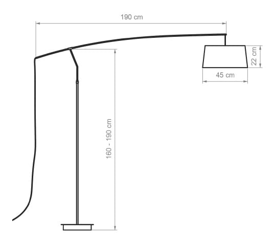 Регулируемая напольная лампа из ткани с гибкой рукояткой luxcambra Arco ARCH-00081861 - Вид №2