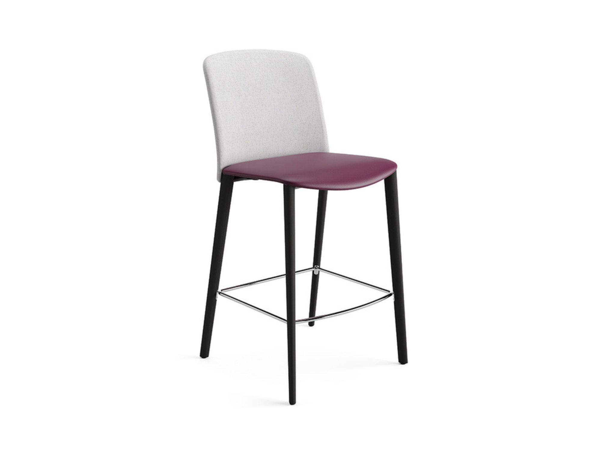 Кожаный и тканевый табурет с деревянными ножками Arper Mixu 02 ARCH-00080352 - Вид №1