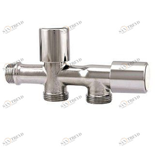 Вентиль ITAP двойной с выходами для бытовых машин 1/2"х3/4"х3/4" 24012