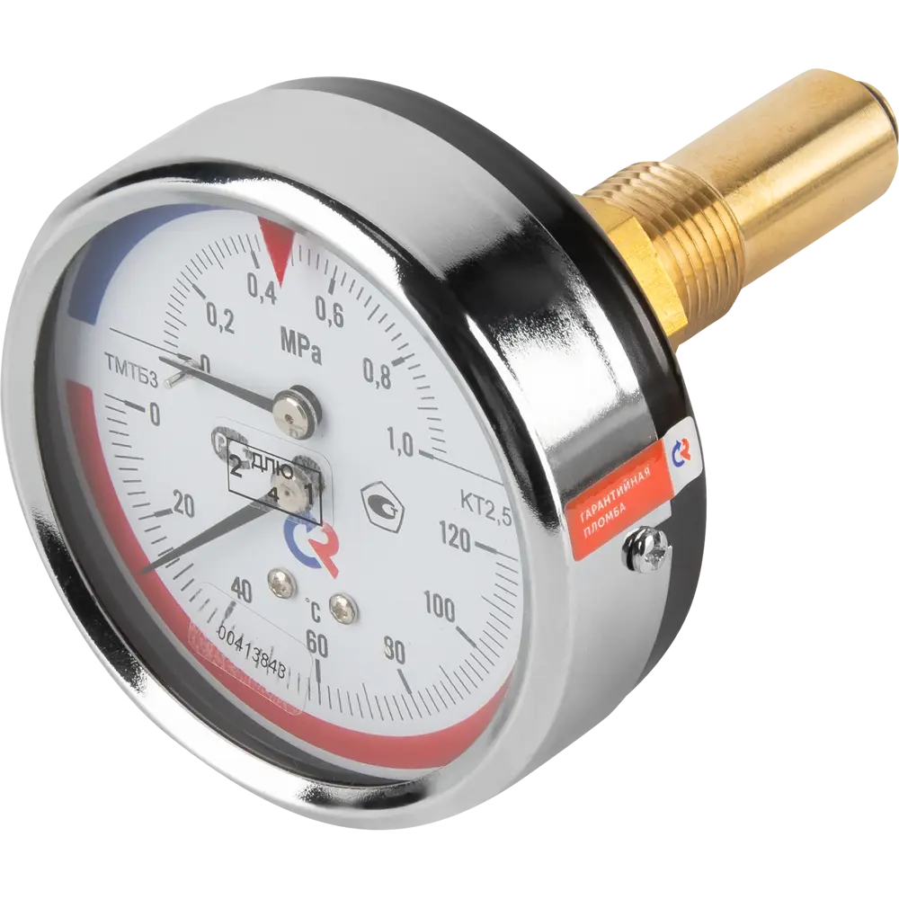 Термоманометр осевой Росма ТМТБ-31Т.1 10 бар 120С Дк80 1/2" шток 46 мм 00000002292 STLM-2165423 - Вид №1