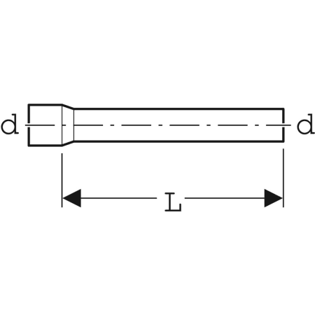 119.063.11.1 Удлинитель колена смыва Geberit, прямой, с раструбом Geberit  - Вид №2
