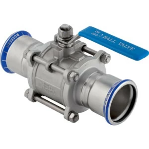 GEBERIT 92108 Шаровой кран Geberit Mapress из нержавеющей стали с рукояткой, с двумя пресс-соединениями