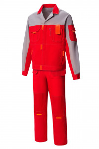 65335 Костюм Профессионал-2 красный светло-серый оранжевый  Летняя спецодежда  размер 52-54/182-188