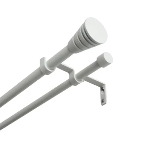 Настенный карниз раздвижной двухрядный Асуан d16/19 160-300 см металл цвет белый