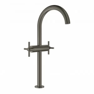 Смеситель GROHE Atrio New двухвентильный для раковины на 1 отверстие, для свободностоящих раковин, темный графит матовый (21044AL3)
