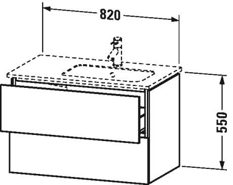 LC629207575 L-Cube Тумбочка подвесная Лен, декор Duravit - Вид №1