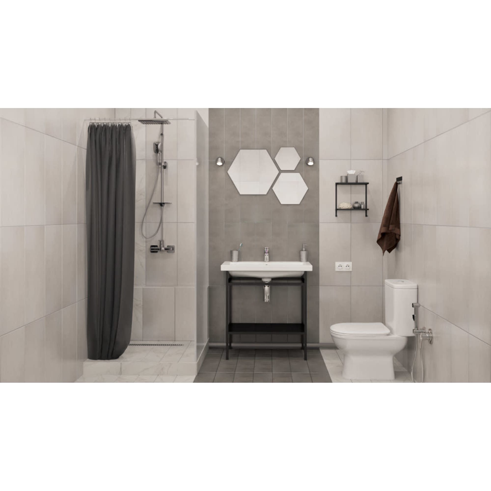 82111182 Зеркало 50х43 см цвет чёрный Ferro Santreyd - Вид №4