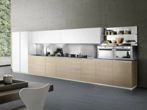 Composit Лакированная линейная кухня со встроенными ручками Linea