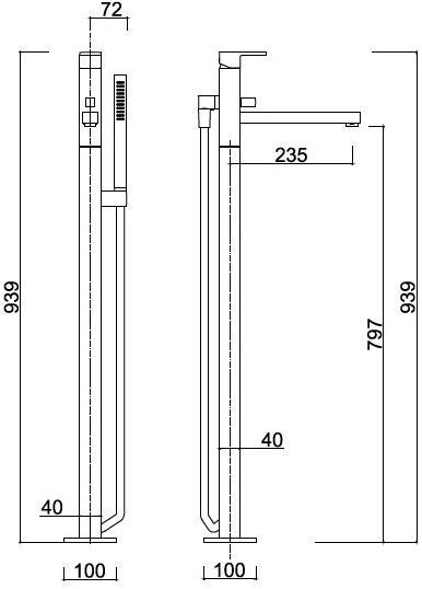Rubinetteria Giulini Смеситель для ванны однорычажный напольный Pablolux F9892 - Вид №1