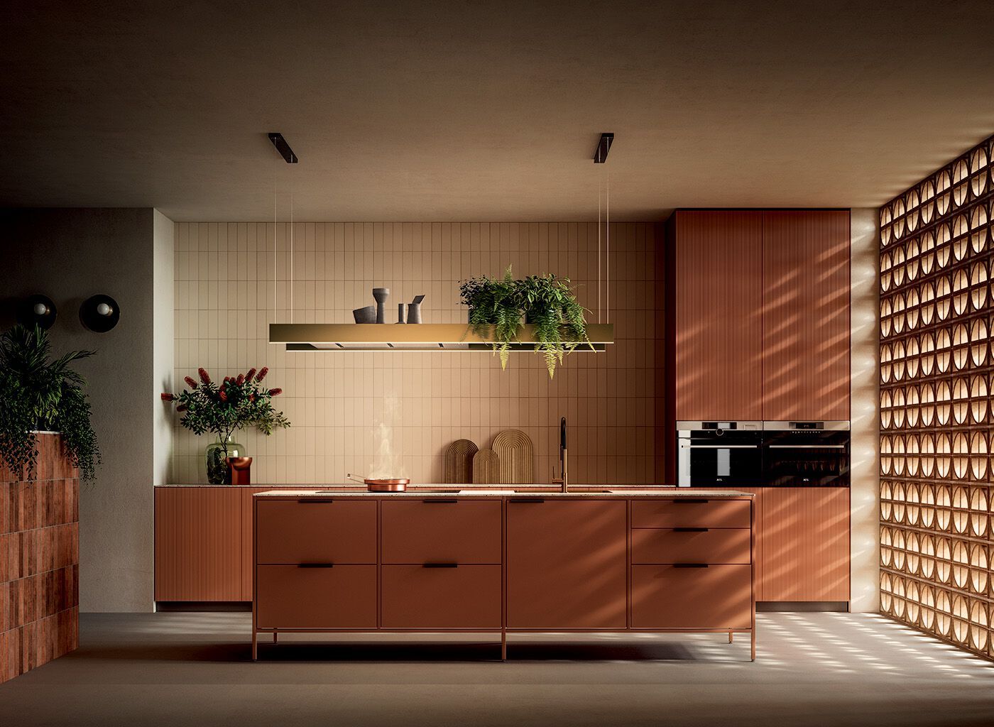 Стальной и стеклянный островной капюшон со встроенным освещением Falmec дизайн ARCH-00128107 - Вид №1