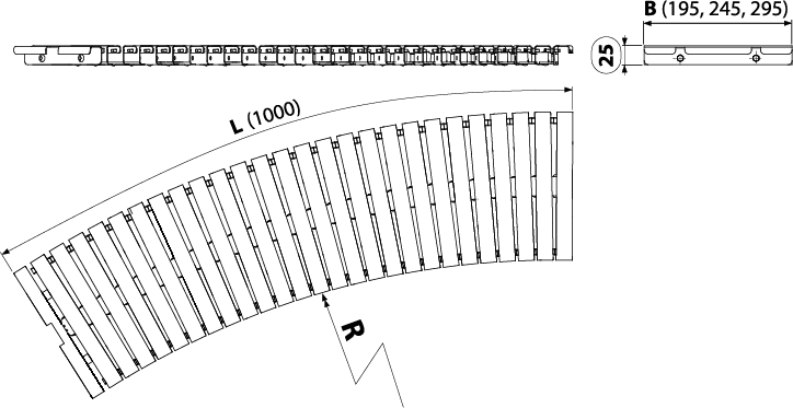 Решетка для бассейна радиальная без антискользящей поверхности ALCAPLAST AP1R - Вид №1