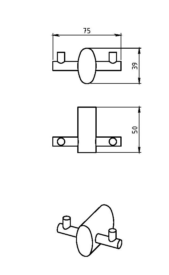 Крючок двойной Novaservis Metalia 10 0056.0 хром 00560 - Вид №1