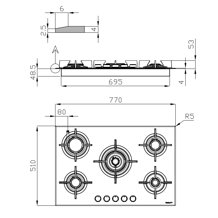 7039632 Варочная панель Ceramik 7039 632 Fosterspa  - Вид №1